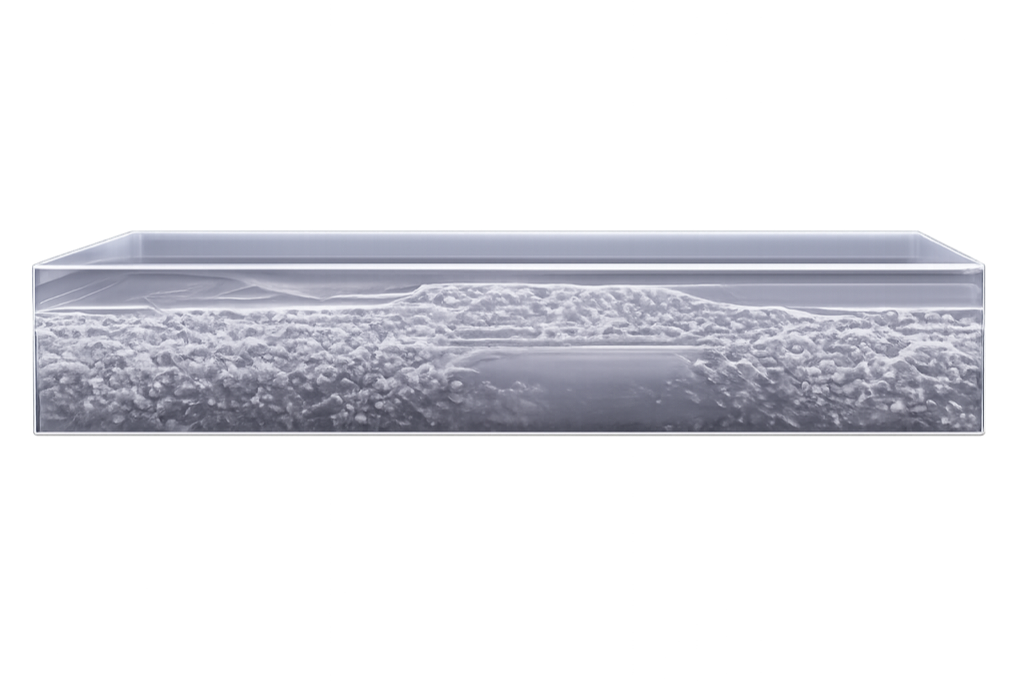 Cross-section render of a ceramic coating layer